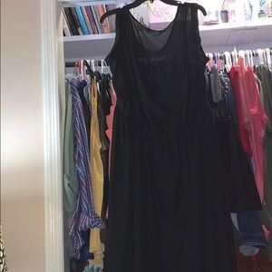 NWOT Black sheer high/low sun dress